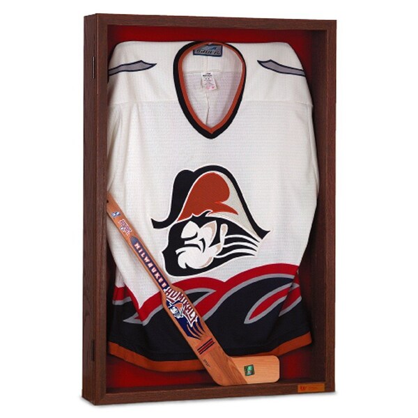 Wood Framed 4" Display Case, 24"x36", Ligh, UVMCS2436-LTOAK-MEDGRY